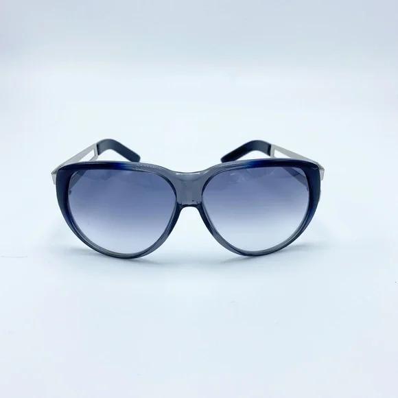 Chloe ?️ Blue Gray Gradient Ombre Oversized Sunglasses w/ Silver Hardware Chloé - Ethical Soft Cat Eye Sunglasses - CH0081S 004  main image 4